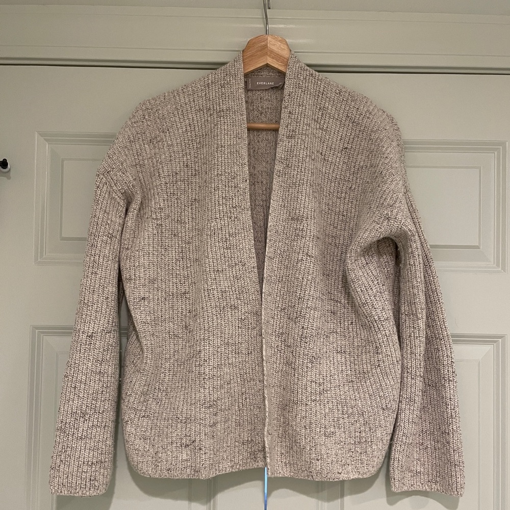 Everlane Twisted Merino Cardigan- XS Heathered Stone